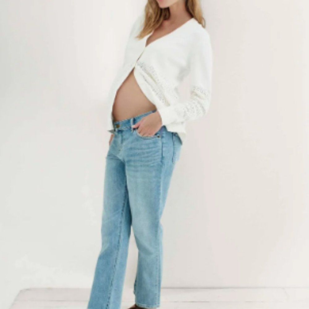 HATCH Mid-Rise Straight Leg Jeans